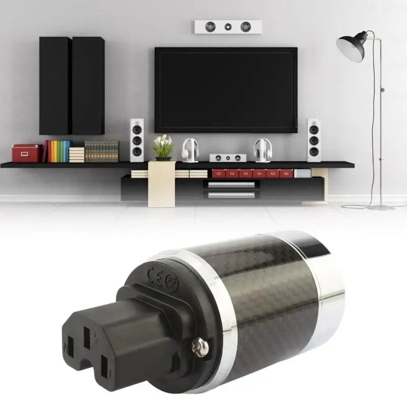 31BA Durability Carbon Like HIFI Power Plug With Gold Contacts For Noise Less Auditory Experience EU Specification
