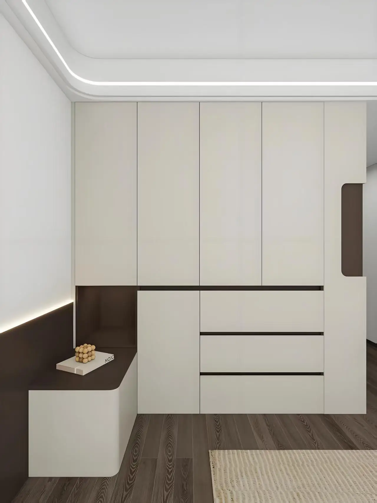$%Factory Custom High End Wood Wardrobe Two Doors 3 Layer Modern Sliding Doors Wardrobe with Storage