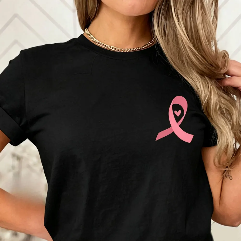 Pink Ribbon Breast Cancer Support Squad T-Shirt Woman Man Summer Cotton Graphic T Shirts Adult Camisetas Tops Tee