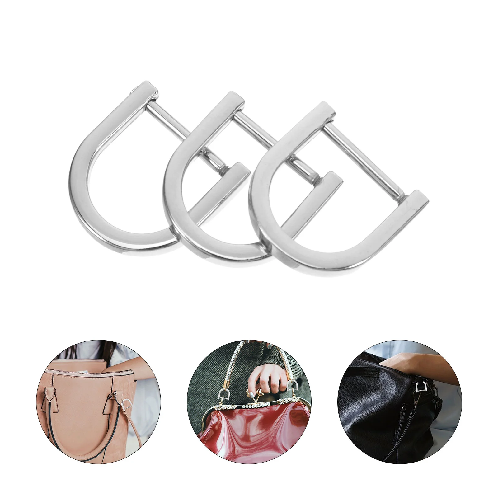 8 個 D リングネジシャックル馬蹄 U 字型 D リング DIY クラフト財布キーホルダーアクセサリーストラップ用シルバー