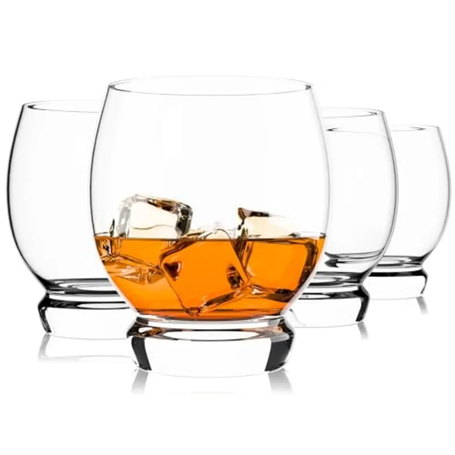 

Backdoor 20's DOF Whiskey Glasses - Set of 4. Tumblers for Bourbon Scotch and Cocktails - Crafted in Italy with Ultra-Clear and