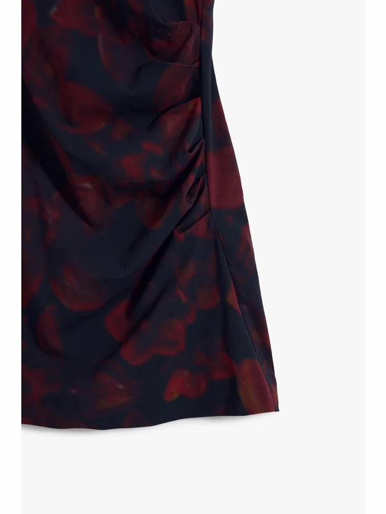 Pedido original de vestido esticado floral estampado espanhol sem mangas para comércio exterior