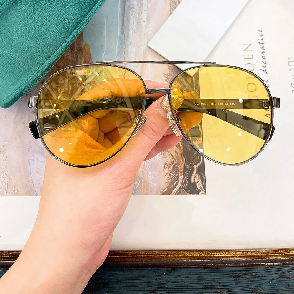 

Model1306S High Street Fashion Outdoor Oval Uv400 Alloy Sunglasses Classical Handmade Men Women Driving Solar Eyeglasses