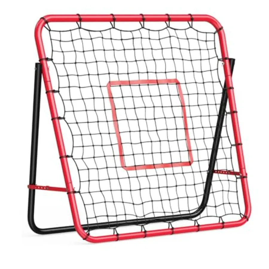 

3.7X3.7 Ft Adjustable Soccer Rebounder Net Steel Frame Soccer Rebound Net with Iron Frame Heavy Duty Rust Resistant Football Tr