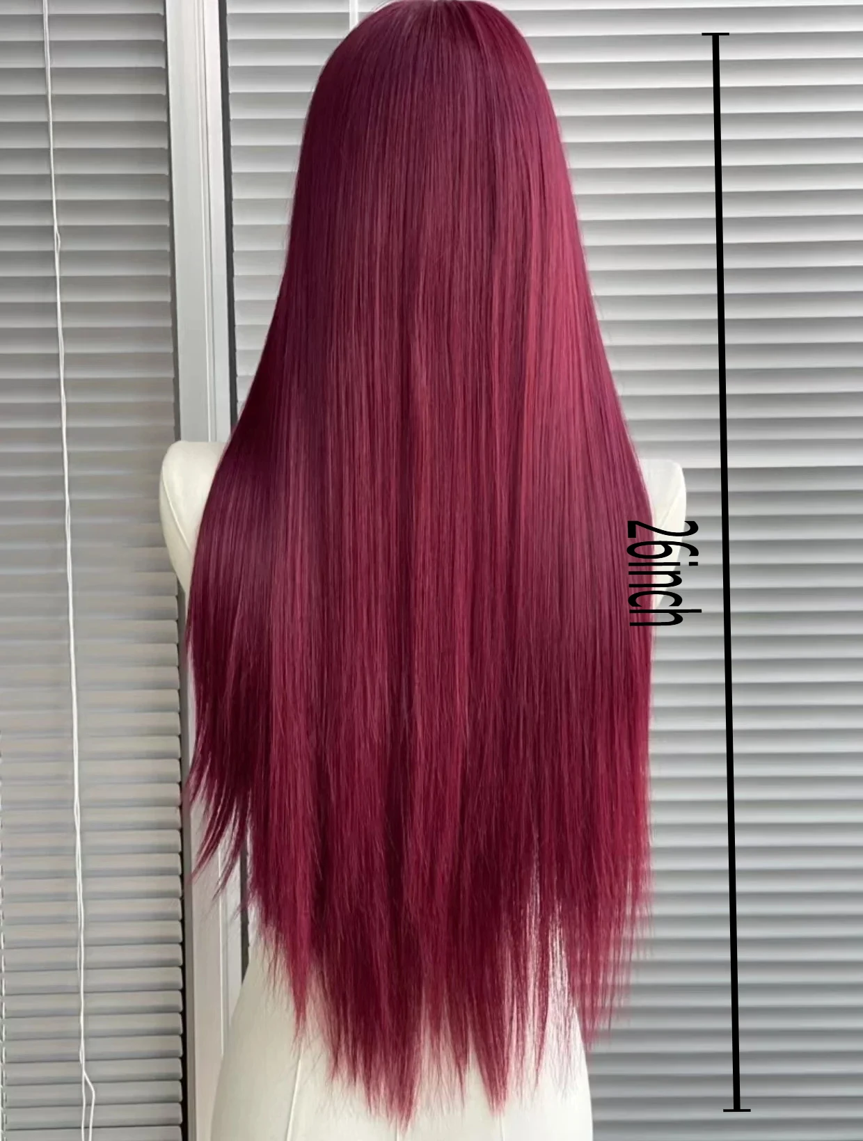 13x4 Lace Front Wig Wine Red Wig for Women Long Straight Hair 26inch Natural Heat-resistant Wigs for School Life Synthetic Wigs