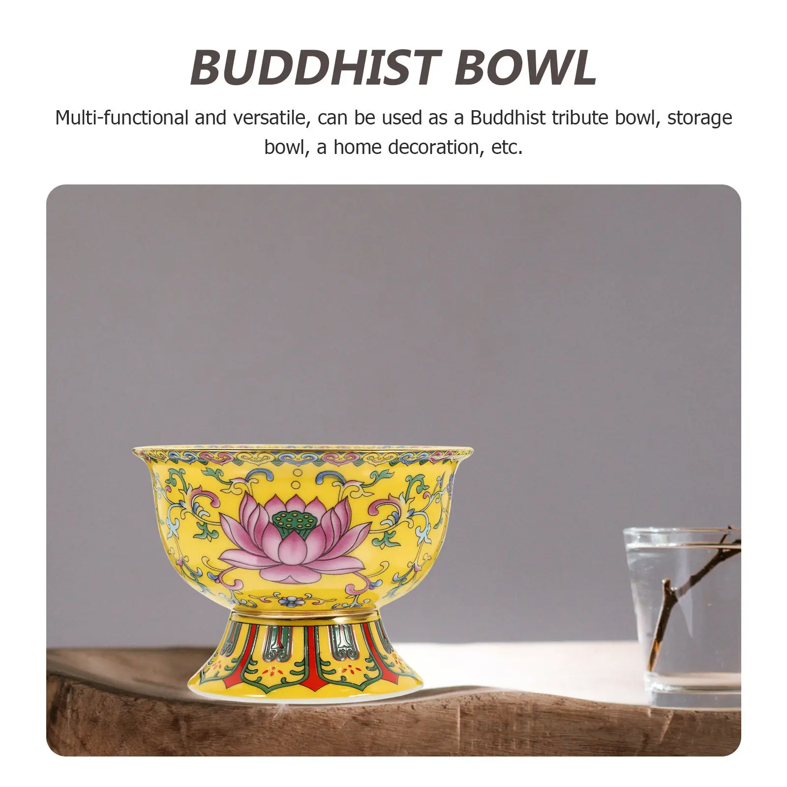 Cocktail Decorative Bowl Ceramic Craft Worship Buddha Chinese Style Palace Tibetan Alar Supplies Meditation Altar Bowls Burning