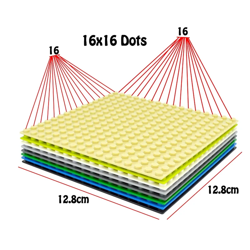 لبنات بناء تصنعها بنفسك للأطفال ، التفكير الإبداعي ، المرح مع التجميع التعليمي ، لوحات قاعدة البناء ، 16x16dos
