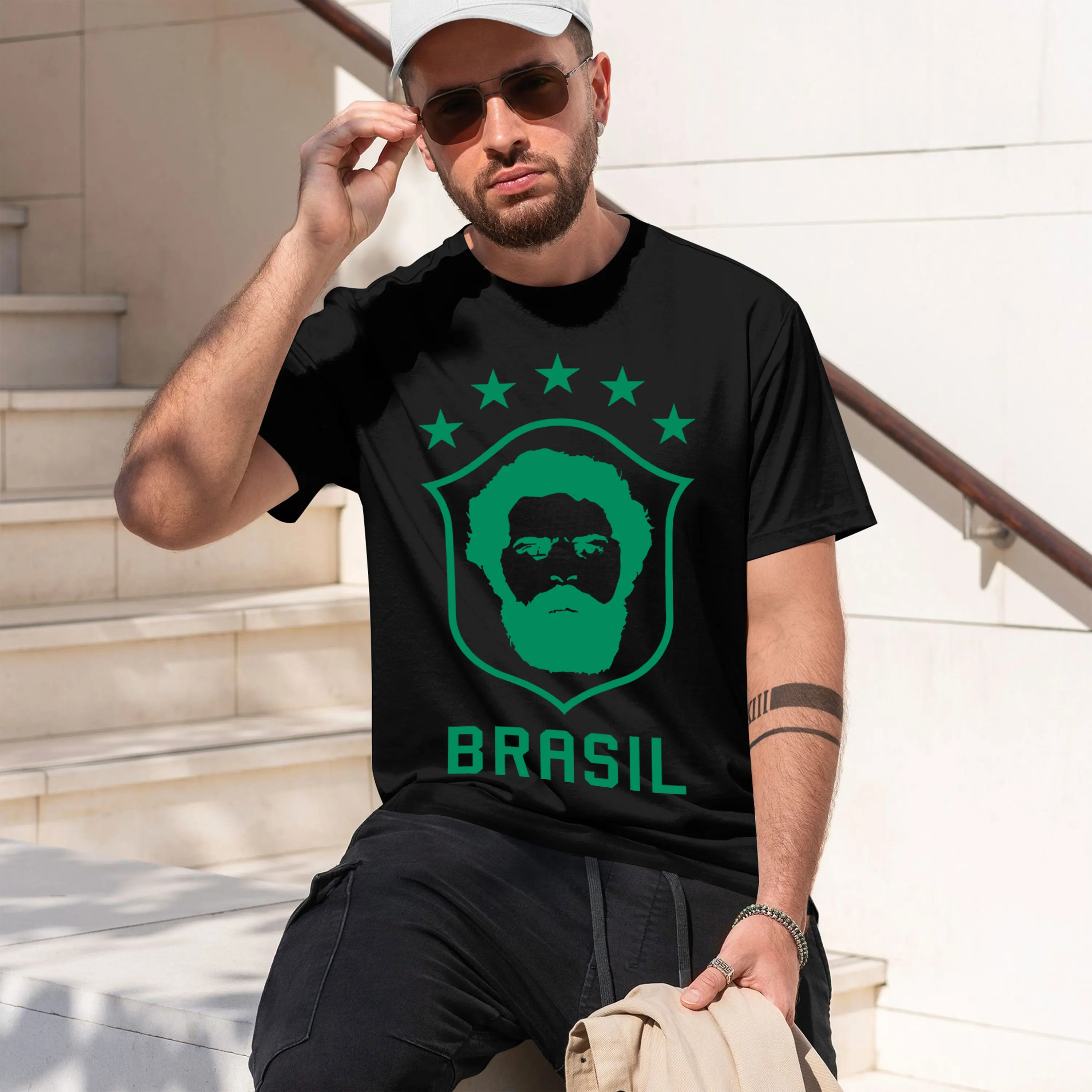 Camiseta Lula 13 Free Lula 2022 con Estampado a Doble Cara, Elecciones Presidenciales de Brasil, Presidente de Brasil, Modelo 2026, Camiseta de Manga Corta para Hombre