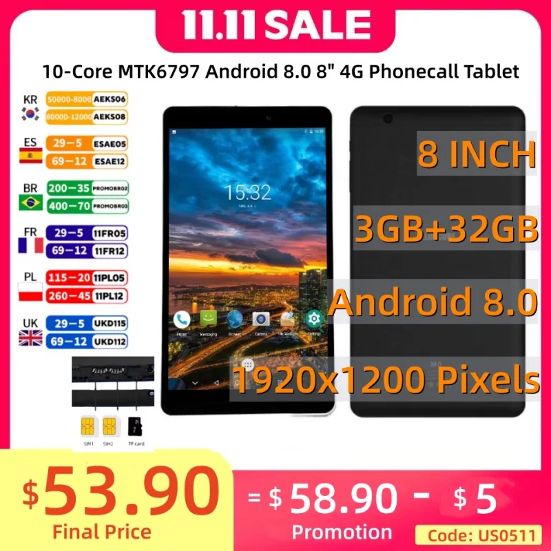 10-Core MTK6797 Android 8.0 8