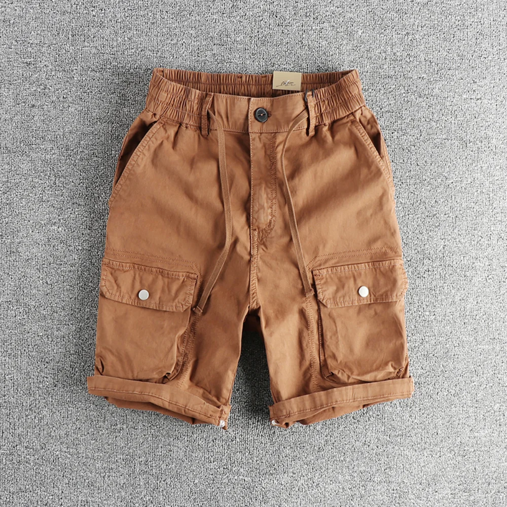 

Summer American retro wash to do old cargo casual shorts men multi-pocket design trend five quarter pants