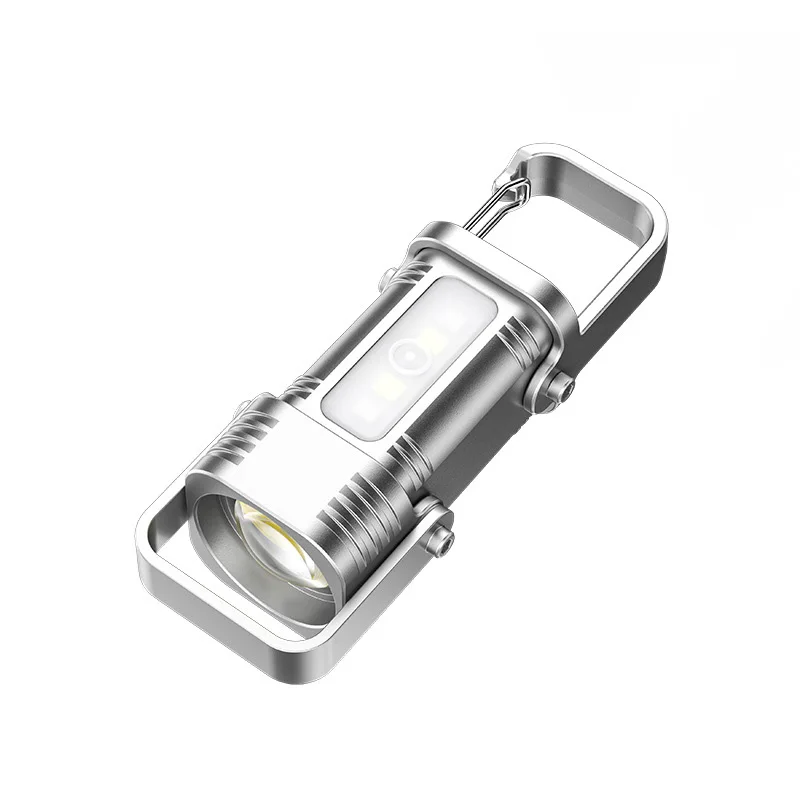

1set LED Keychain Flashlight With Cable Type-C Rechargeable Waterproof Multifunctional Illuminate Tools For Outdoor Camping