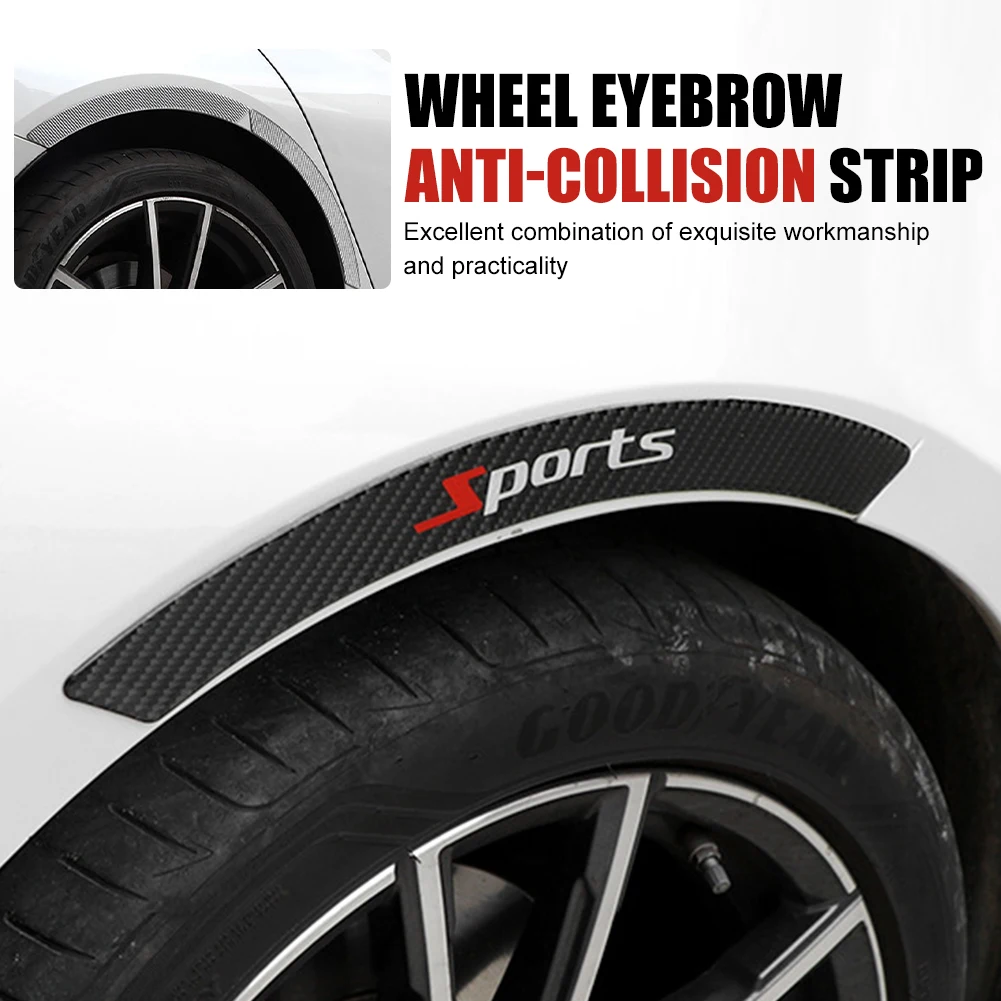 new Car Wheel Eyebrow Universal Self Adhesive Fender Sticker Protector Anti-Collision Strips Carbon Fiber Fender Flare Decor