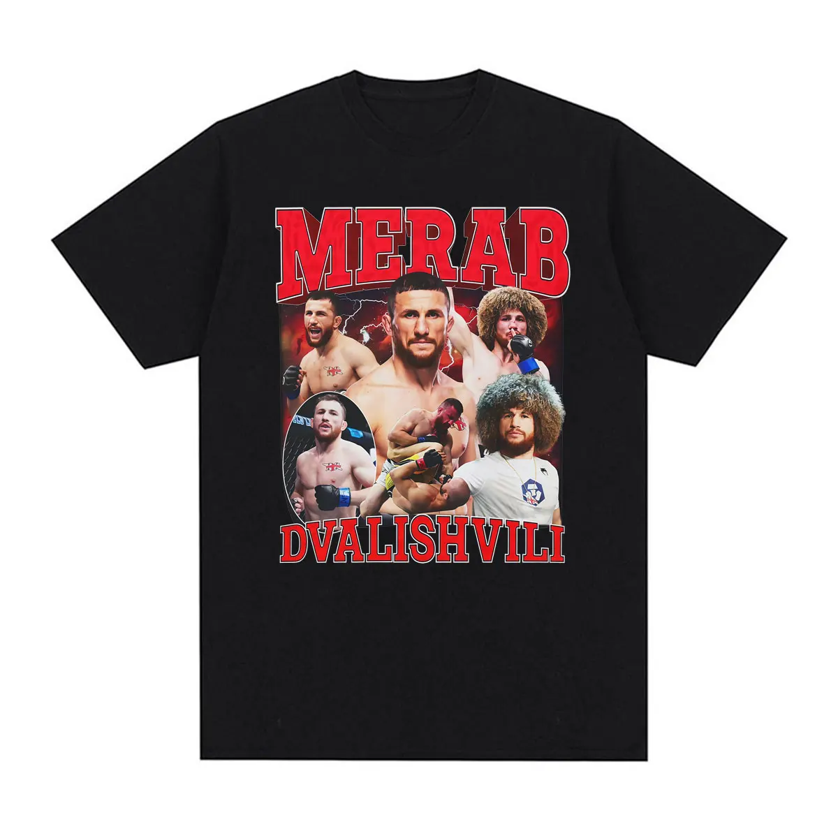 Praise Merab Dvalishvili Vintage Graphic Tee Shirt Men Women Violence Aesthetic Oversized T-shirt Summer Tops Streetwear T Shirt