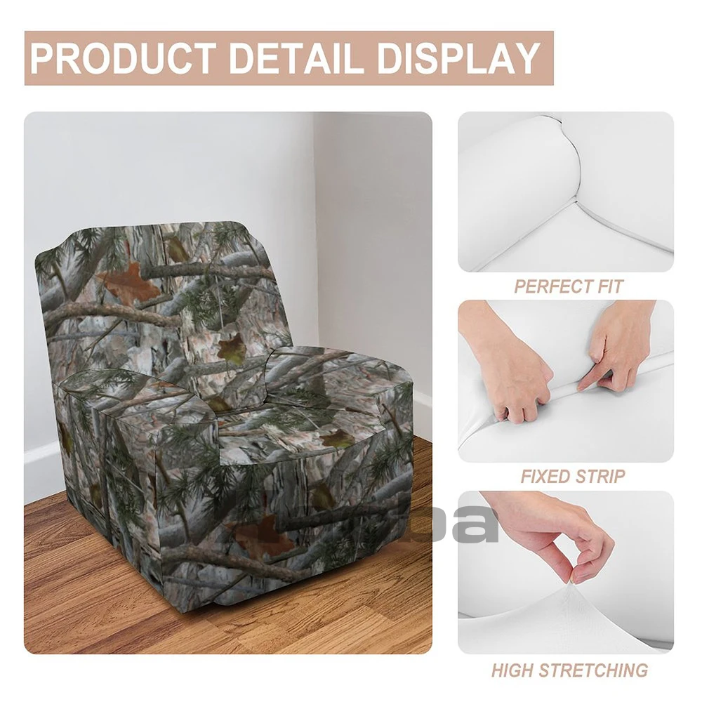 Outdoor Conifer Hunting Camouflage Couch Covers,Chair/Sofa Covers, Stretch,Printed,Armchair Slipcover,Separate Cushion Covers