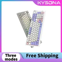Kysona Wireless Bluetooth Mechanical Keyboard Multimedia Knob Hot Swapable Low Latency Wireless Gaming Keyboard Laptop Gamers