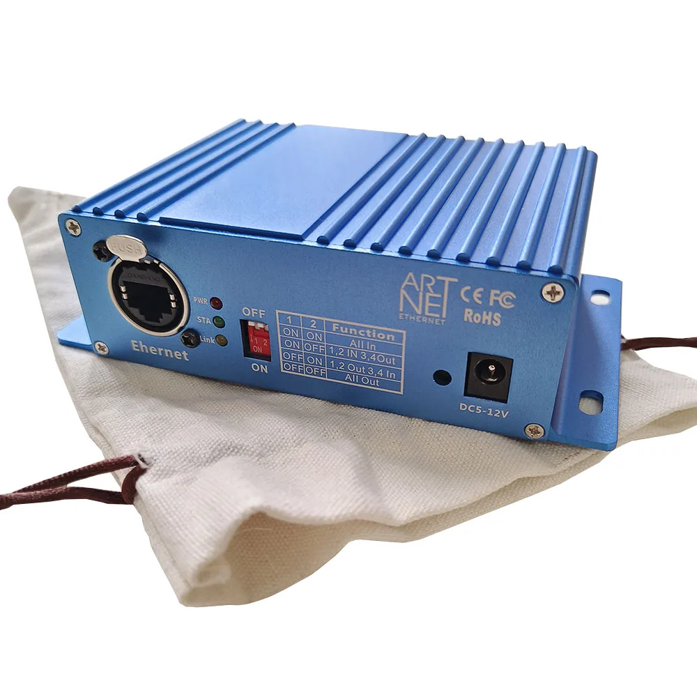 ArtNet DMX 512 4 Way Professional Stage Light Control Device SERVER MODE / NODE MODE Ethernet Receive Art-Net Signal