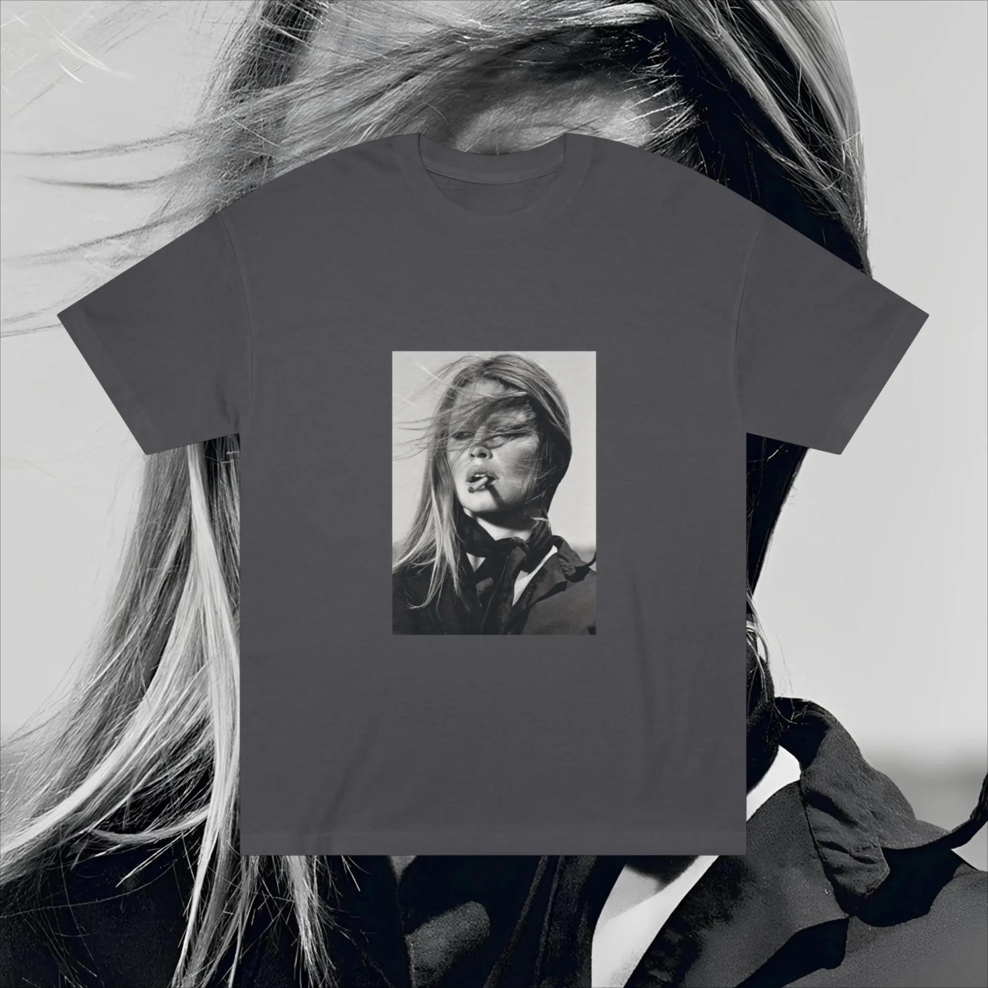 تي شيرت رجالي عتيق من Brigitte Bardot تي شيرت قطن 100% تي شيرت غير رسمي Harajuku ملابس الشارع عالية الجودة ملابس علوية كبيرة الحجم Unseix #2