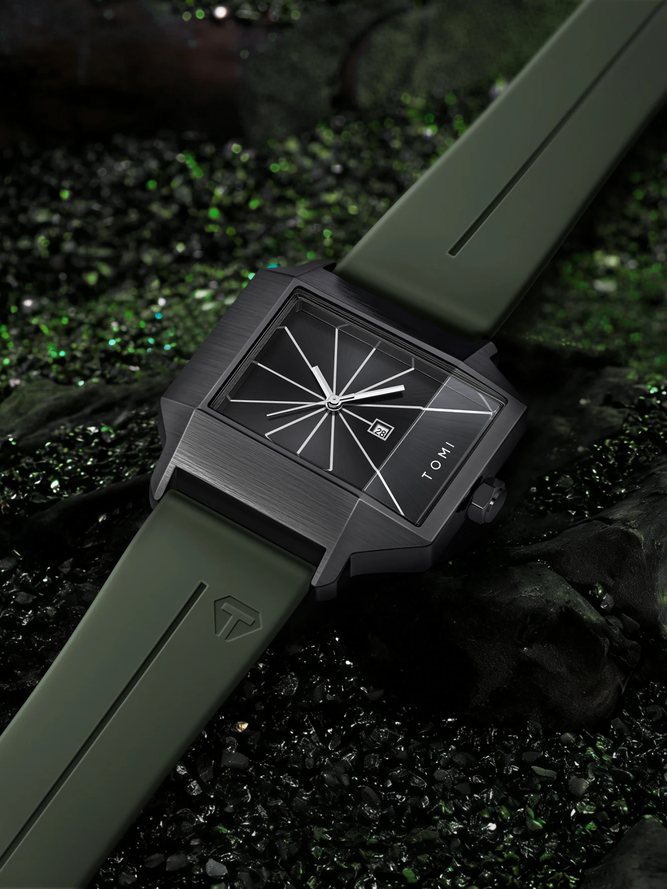 TOMI Schlichte Herrenuhr mit neuem Kalender, Quarz-Business-Mode-Armbanduhr, strukturiertes Herren-Geschenk – Detail 13