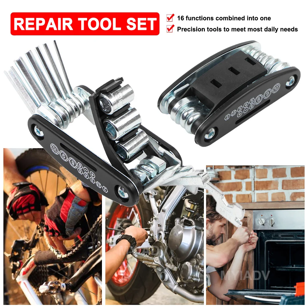 16 in 1 Multi Functional Portable Screw Tool Set Motorcycle for Bike Bicycle Maintenance Hexagon Wrench Set For BMW For YAMAHA