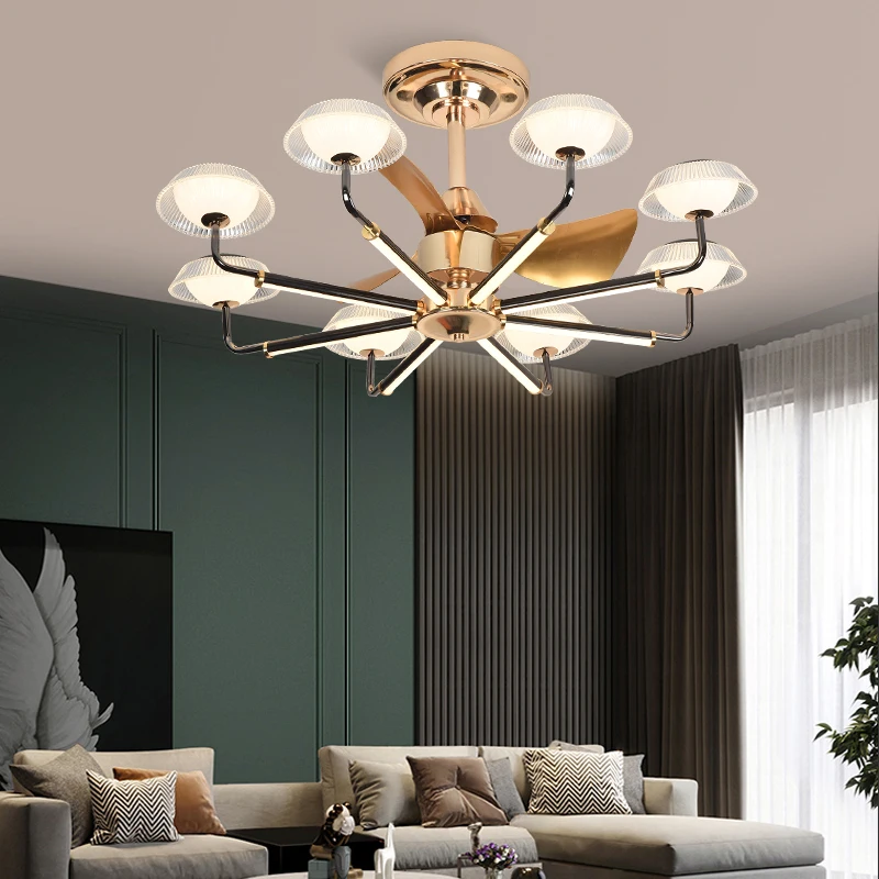 

Modern Simple Created Design Ceiling Board Indoor Lights Tropics Summer Cool Wind House Chandelier Fan Light