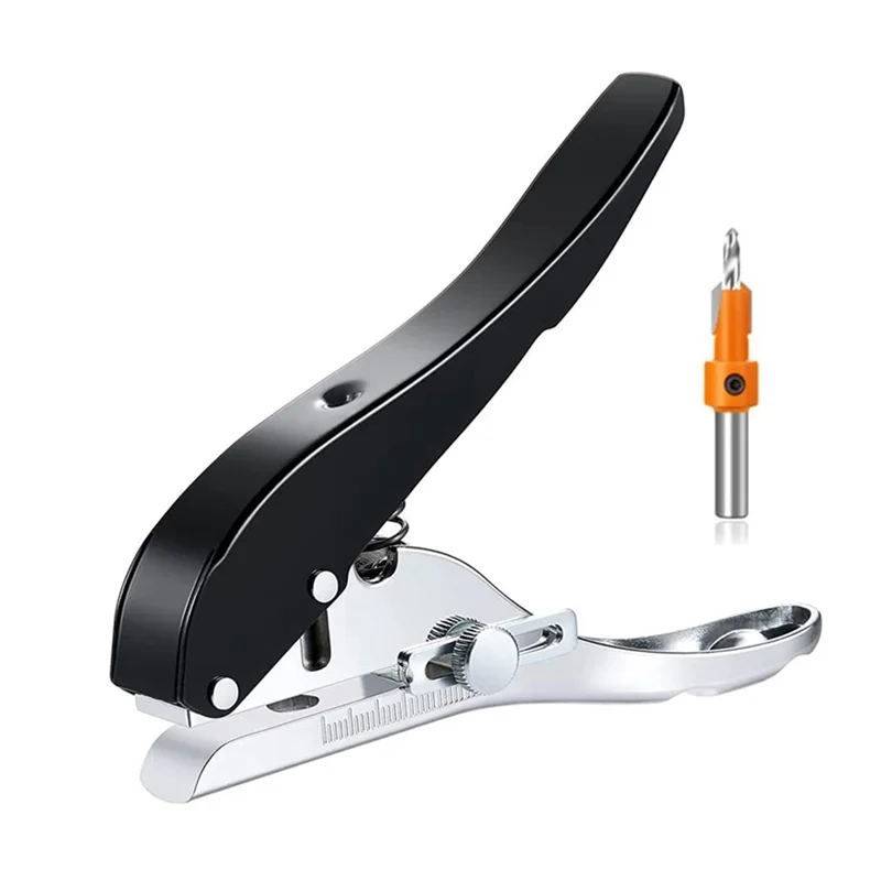 Single Hole Punch 5/16 Inch-8mm Heavy Duty Hole Puncher Paper Punch Portable Hand Held Long Hole Punch for Paper Cards