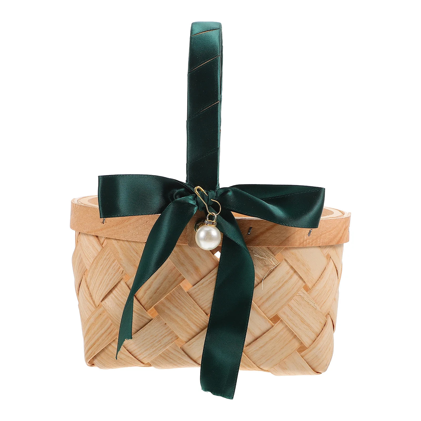 

Emerald Green Girl Basket Flower Christmas Gift Baskets Bridal Shower Favors Flowers Wicker