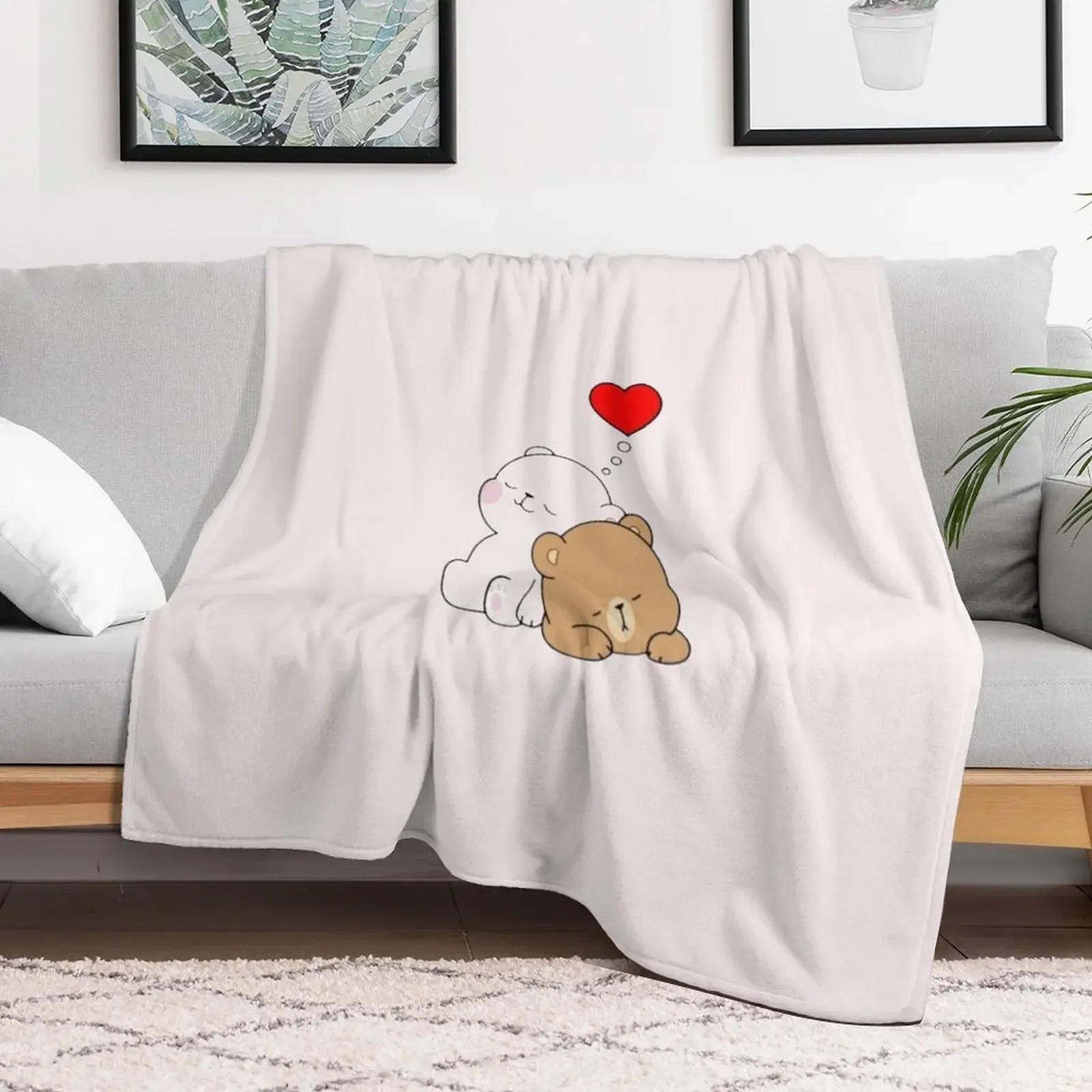

cute cartoon bears Throw Blanket Luxury Plaid Bed linens Warm Blankets