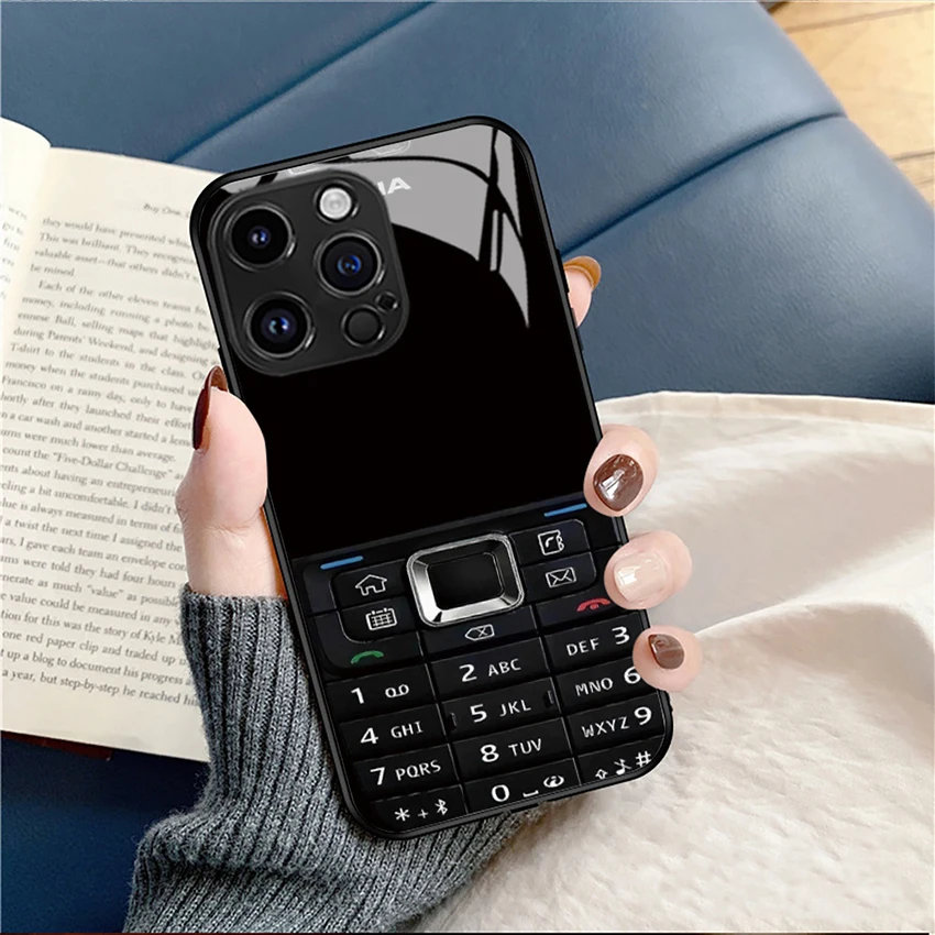 Vintage Phone Case For Iphone 16 15 14 13 Pro 12 11 Max Plus 16Pro Glass Back Phone Case Personalized 15Promax Cover Hard Shell
