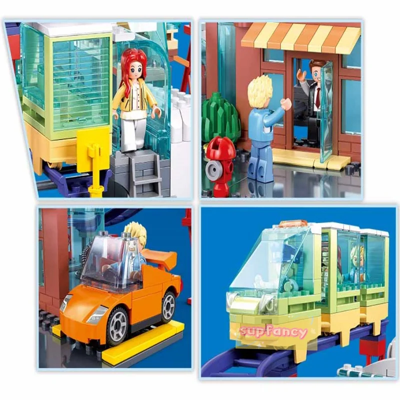 Sluban 379PCS Building Blocks Set City Street View New Energy Vehicle 4S Shop Educational Toy for Kids Presents view 5