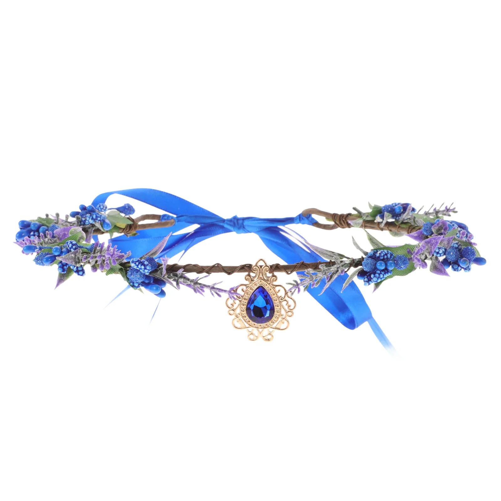 

Rhinestone Hairband Retro Headpiece Flower Crown Fairy Accessories Props Photoshoot Artificial V Shape