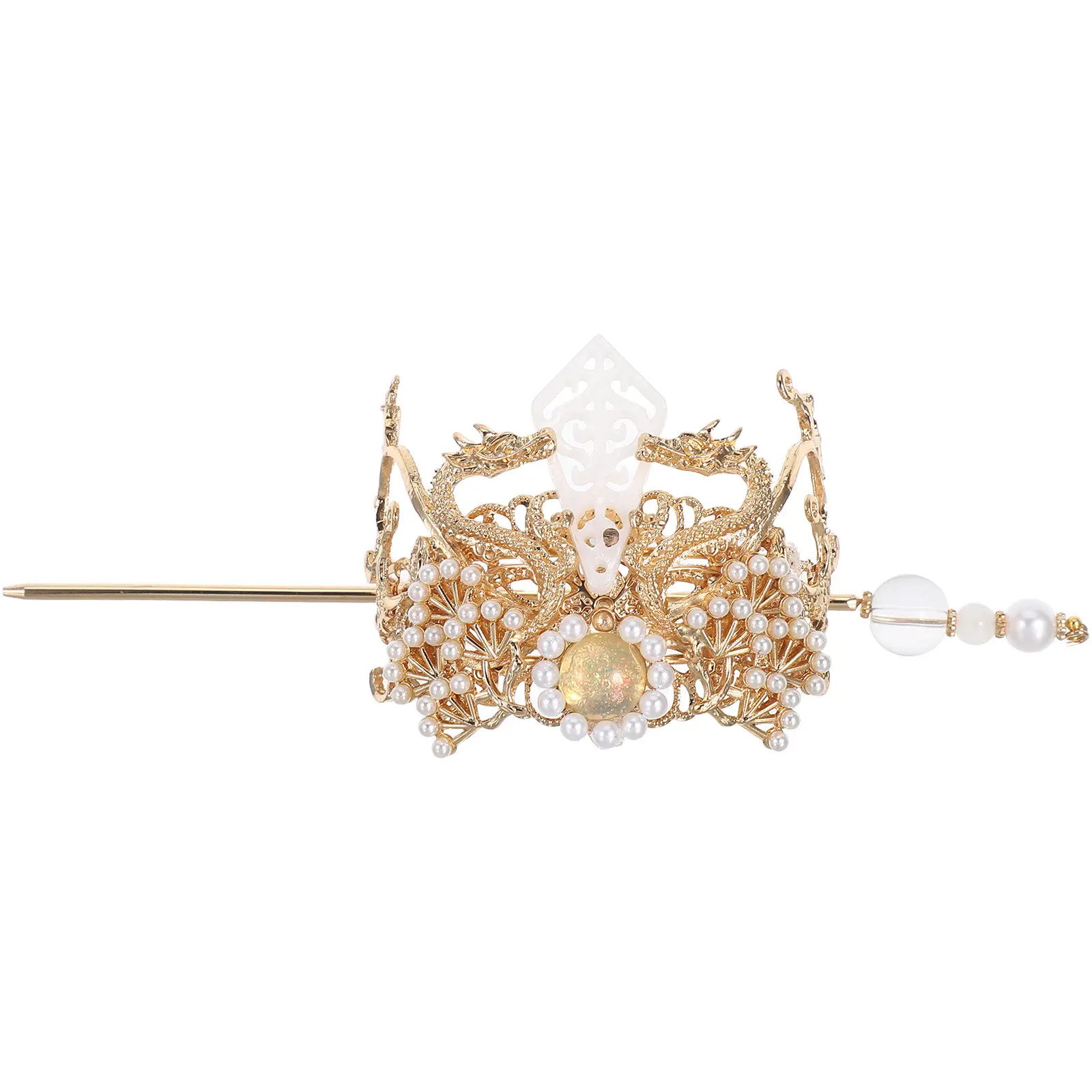 Hanfu Hair Stick Crown Vintage Alloy Ancient Hair Accessories Crane Motif Chinese Headpiece for Women Hanfu Cosplay Festival
