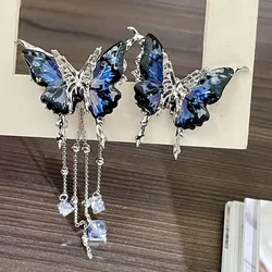 Blue Starry Sky Butterfly Earrings