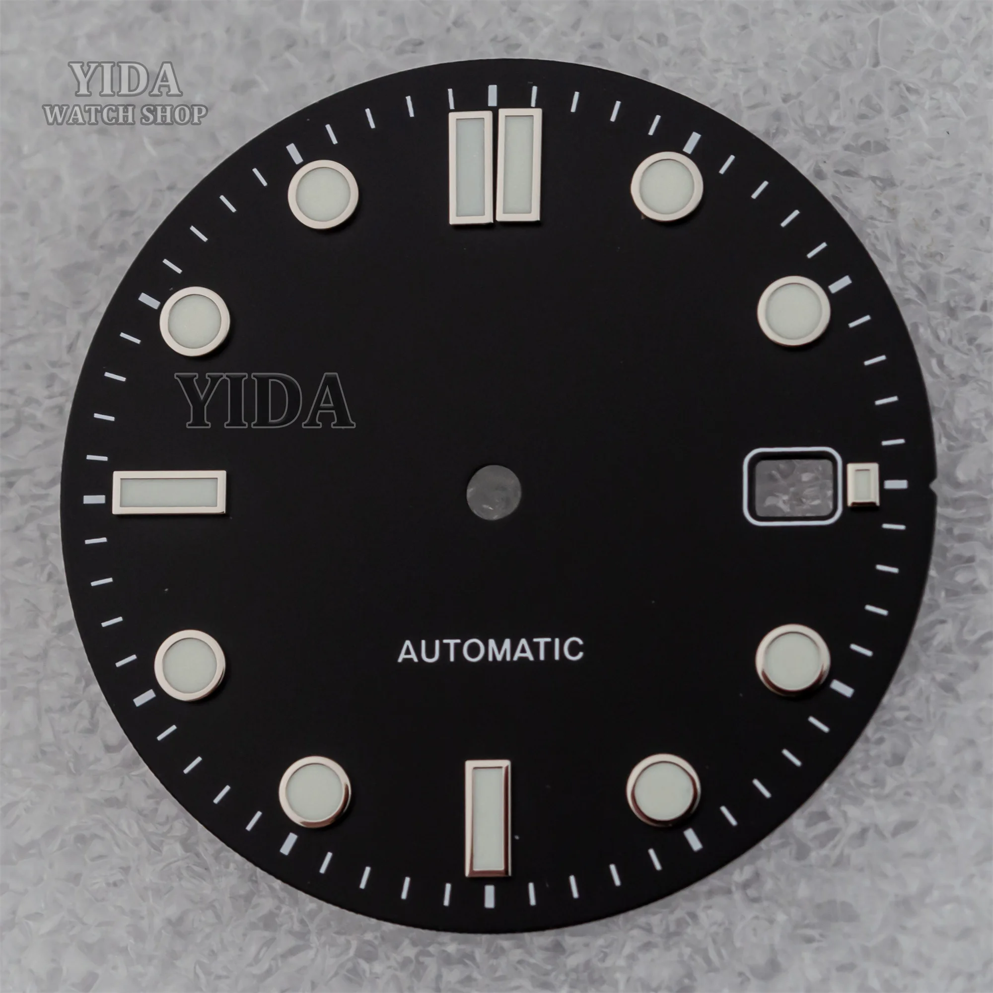 for Seamaster 300 NH35 Watch Dial 31mm Face Green Luminous Hands Pointers Fit NH36 Automatic Movement Accessories Watch Dial