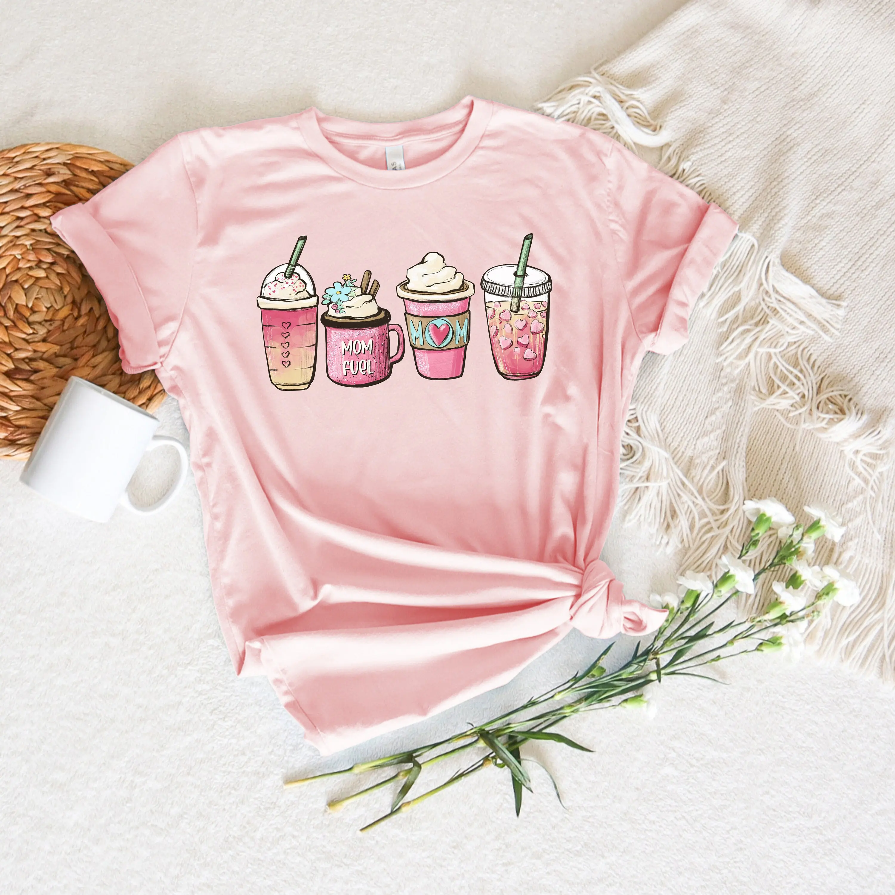 Mom Fuel T Shirt Coffee Cups Lover New Mothers Day Happy Mother