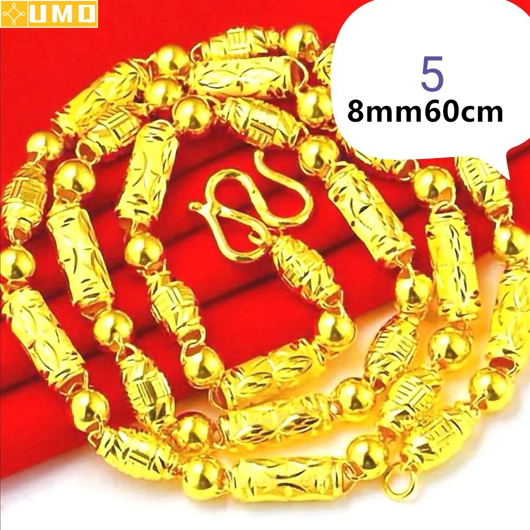 UMQ 30g 14k Gold Real Gold Necklaces Shiny Choker Snake Chain Exquisite Necklace Gift for Men Women Fine Jewelry Never Fade 14 k