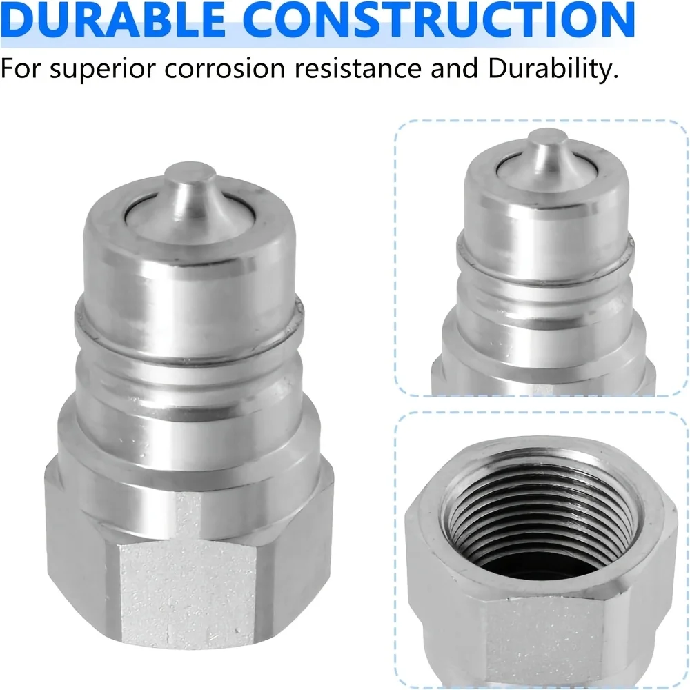 1Set Hydraulic Quick Coupler ISO-A 3/4 Inch BSP Thread for Fluid Power Transmission And Control