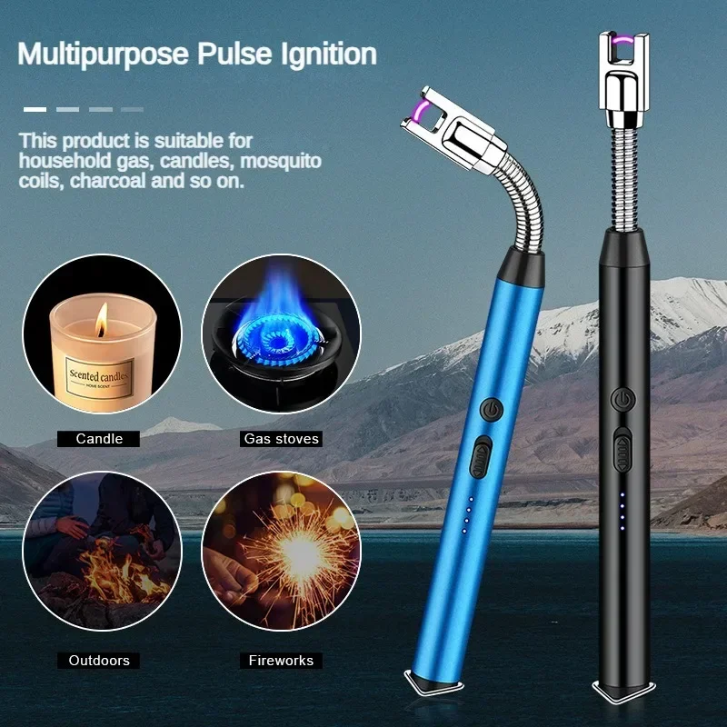 Brand New Candle Kitchen Barbecue Windproof Electric Lighter Usb Rechargeable Plasma Arc Flameless Lighters Accessories Survival