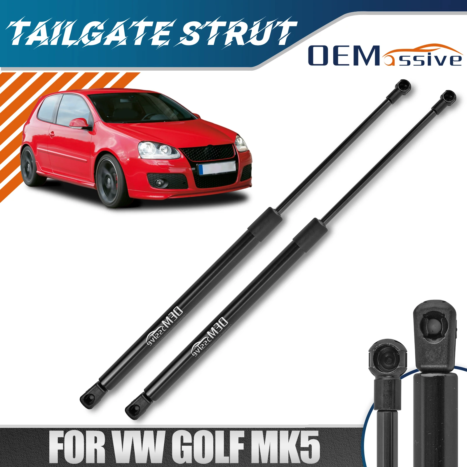 2X Podpory tylnych drzwi bagażnika Lewa Prawa Klapa tylna Podpory Sprężyna gazowa Uchwyt do Volkswagen VW Golf MK5 2003 - 2008 Hatchback