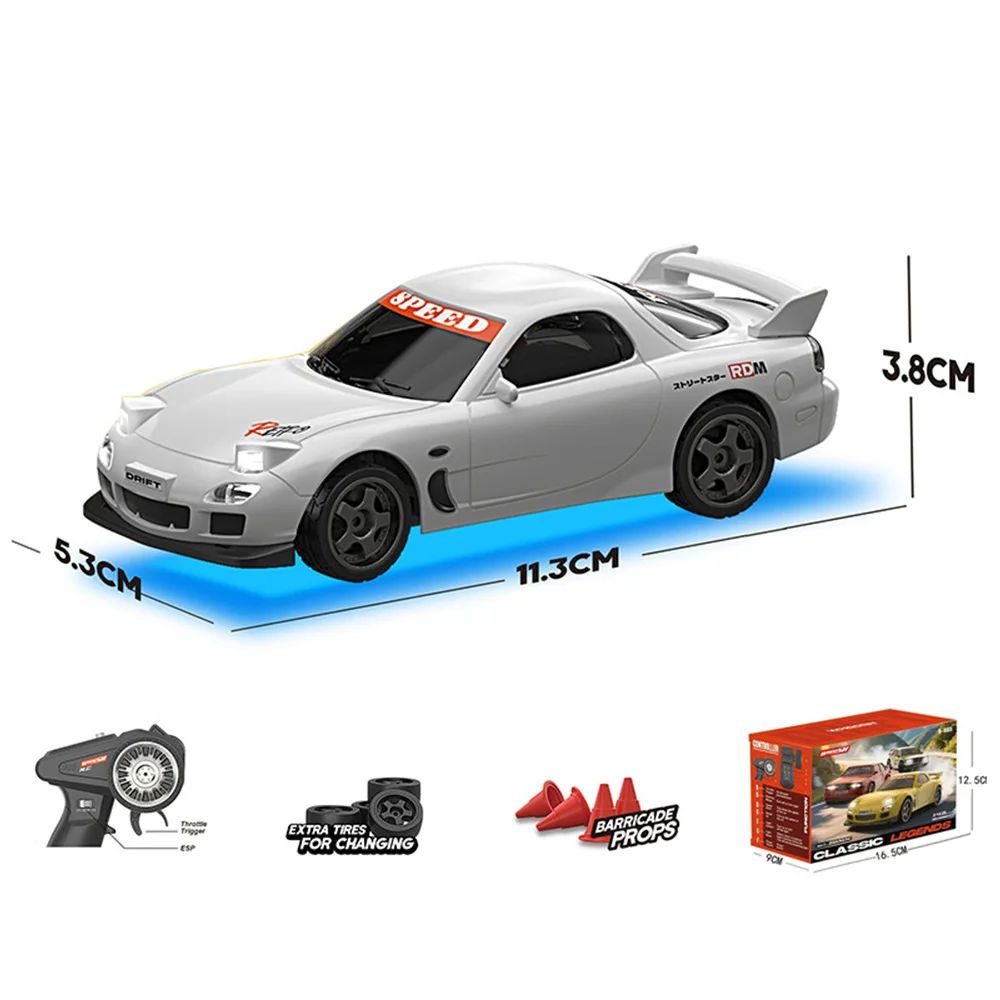 K1/K2/K3 RTR 1/43 2.4G 4WD Mini dérive RC voiture de course lumière LED télécommande moteur à grande vitesse modèle de véhicule de course sur route