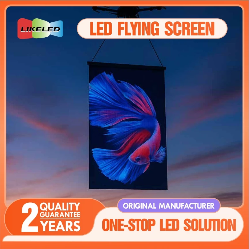 P20 Opvouwbaar LED Mesh-scherm voor drone-shows met HDR10+ en IP65 waterdichte hologramprojectie