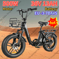 E bike 500W Brushless Motor 36V13AH Battery Electric Bike Adult Mountain 20Inch Folding Fat Tire Aluminum Alloy Electric Bicycle