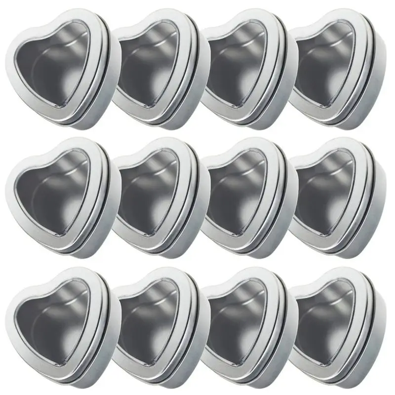 ABKS-15PCS Candy Box With Lids Candy Boxes Heart Empty Tin Biscuits Candies Jar For Valentines Day Birthday