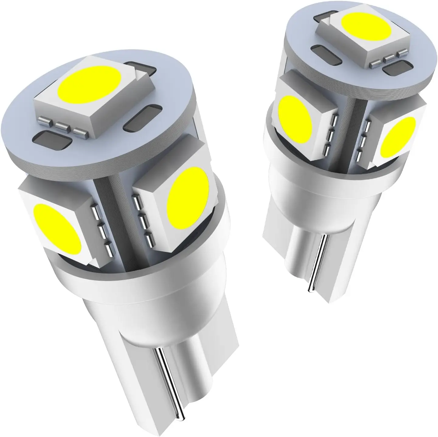 

194 LED Bulbs 168 T10 2825 5SMD LED Bulbs Car Dome Map License Plate Lights Lamp White 12V (Pack of 2)