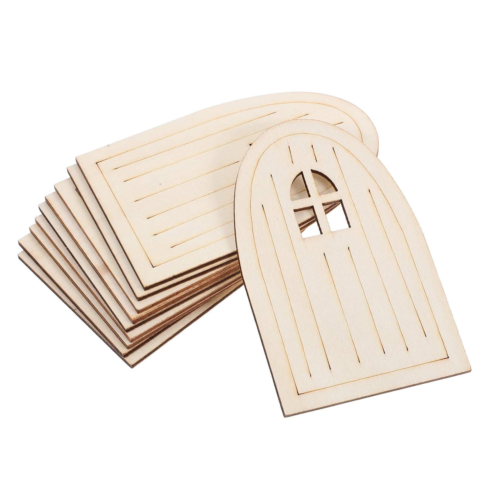 

10 Pcs Wooden Elf Door Fairy House Decor Kit Accessories Miniature Wall Doors Craft Paint DIY Project