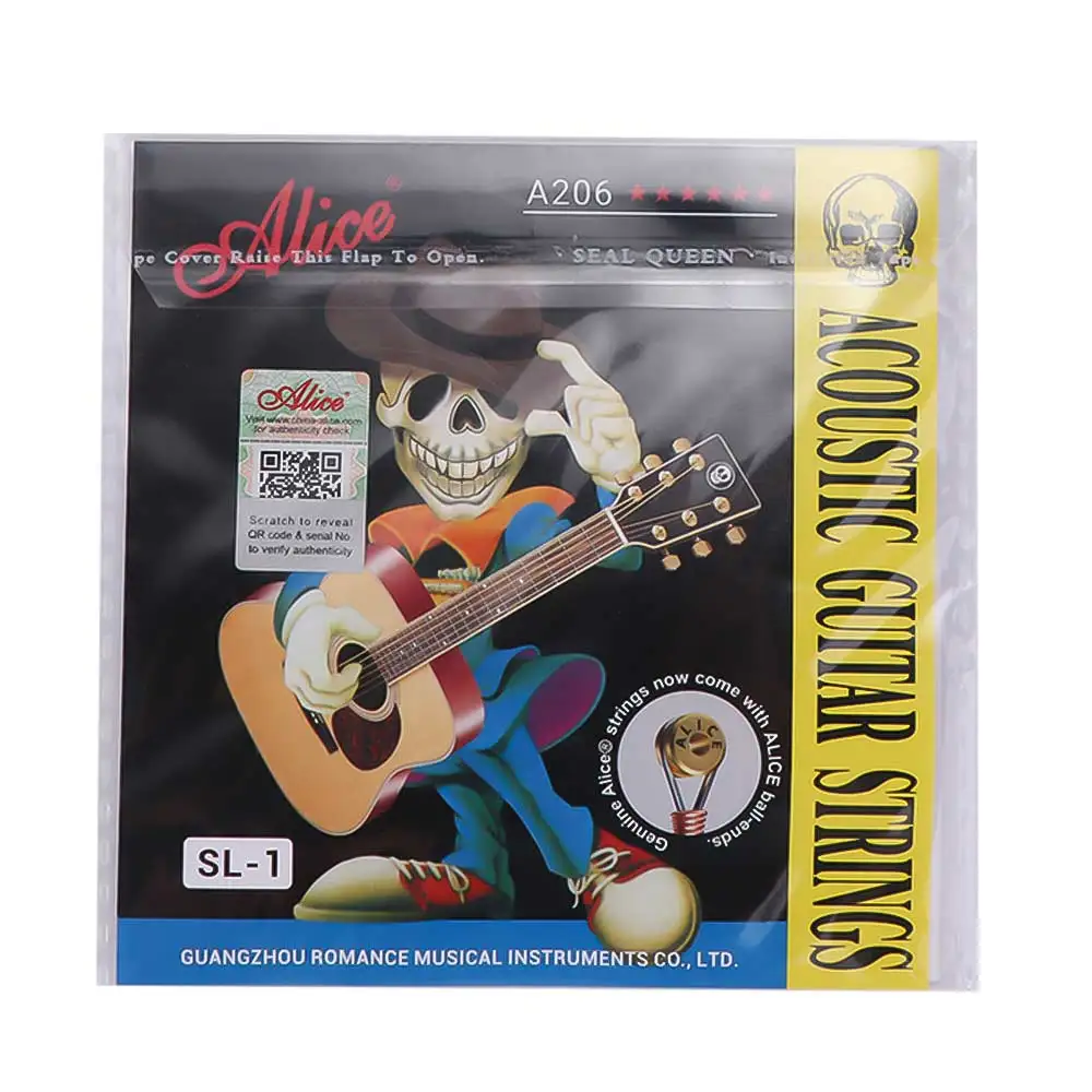 A206 Series Alice Guitar Strings 0.11inch Steel Acoustic Guitar Strings 6 Strings Full Smooth Guitar 6 Strings Bass Guitar Types