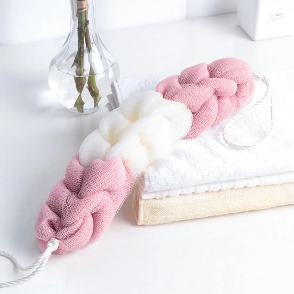 Simple Colour Block Bath Sponge Mesh Foaming Foaming Net Mud Rubbing Extra Long Mesh Shower Sponge Skin Care