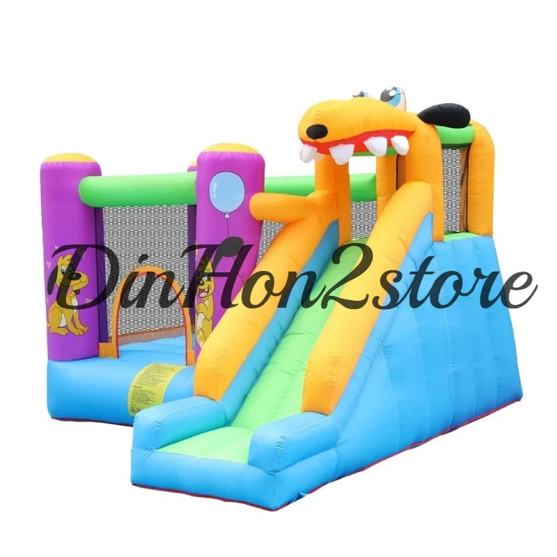 Oxford Cloth Inflatable Bounce House With Slide Backyard Kids Jumping Castle Toddler Birthday Party Play Toy With Blower
