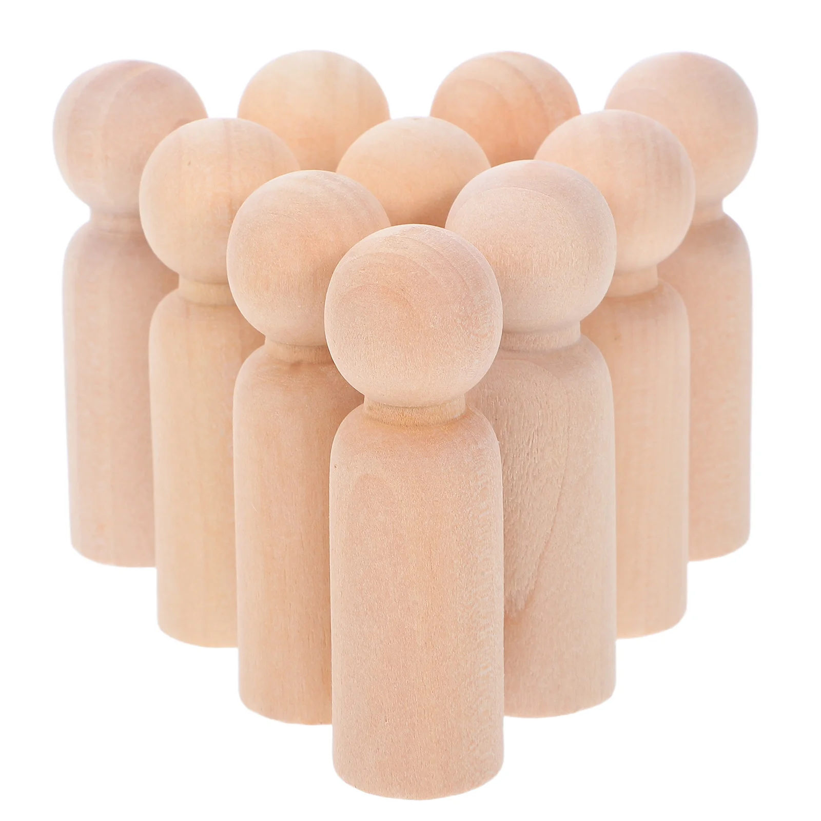

10pcs Wooden Peg Unfinished Natural Wood Diy Craft For Painting Project Home Decor Ornament Diy Wooden