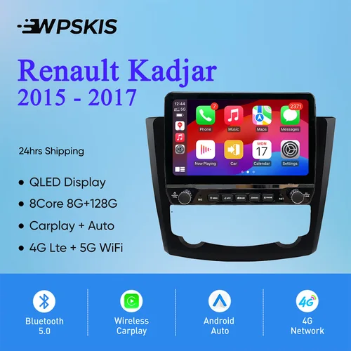 Android 14 8G+128G Autoradio Video Audio Music Multimedia Player dla Renault Kadjar 2015 - 2017 GPS Navi Inteligentne systemy samochodowe