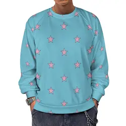 Johnny Joestar Pink Stars Streetwear Sweatshirts Autumn Jojos Bizzare Adventures Kawaii Hoodies Men Oversized Outerwear OHoodie